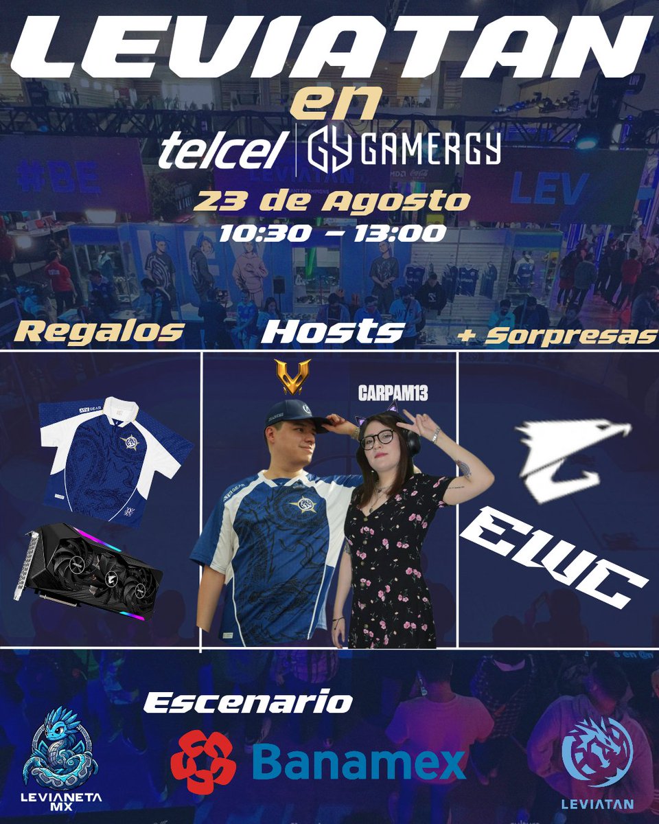 El que madruga el <a href="/LeviatanGG/">LEVIATAN</a> le ayuda
Nos vemos este 23 de agosto de 10:30 - 13:00 en el escenario Banamex
Vamos a estar junto con nuestros amigos de <a href="/AORUSLATAM/">AORUS LATAM</a> dando unos regalitos !Que no se pueden perder!
Nos vemos en <a href="/GAMERGY_Mx/">Telcel GAMERGY México 🇲🇽</a> #goLEV