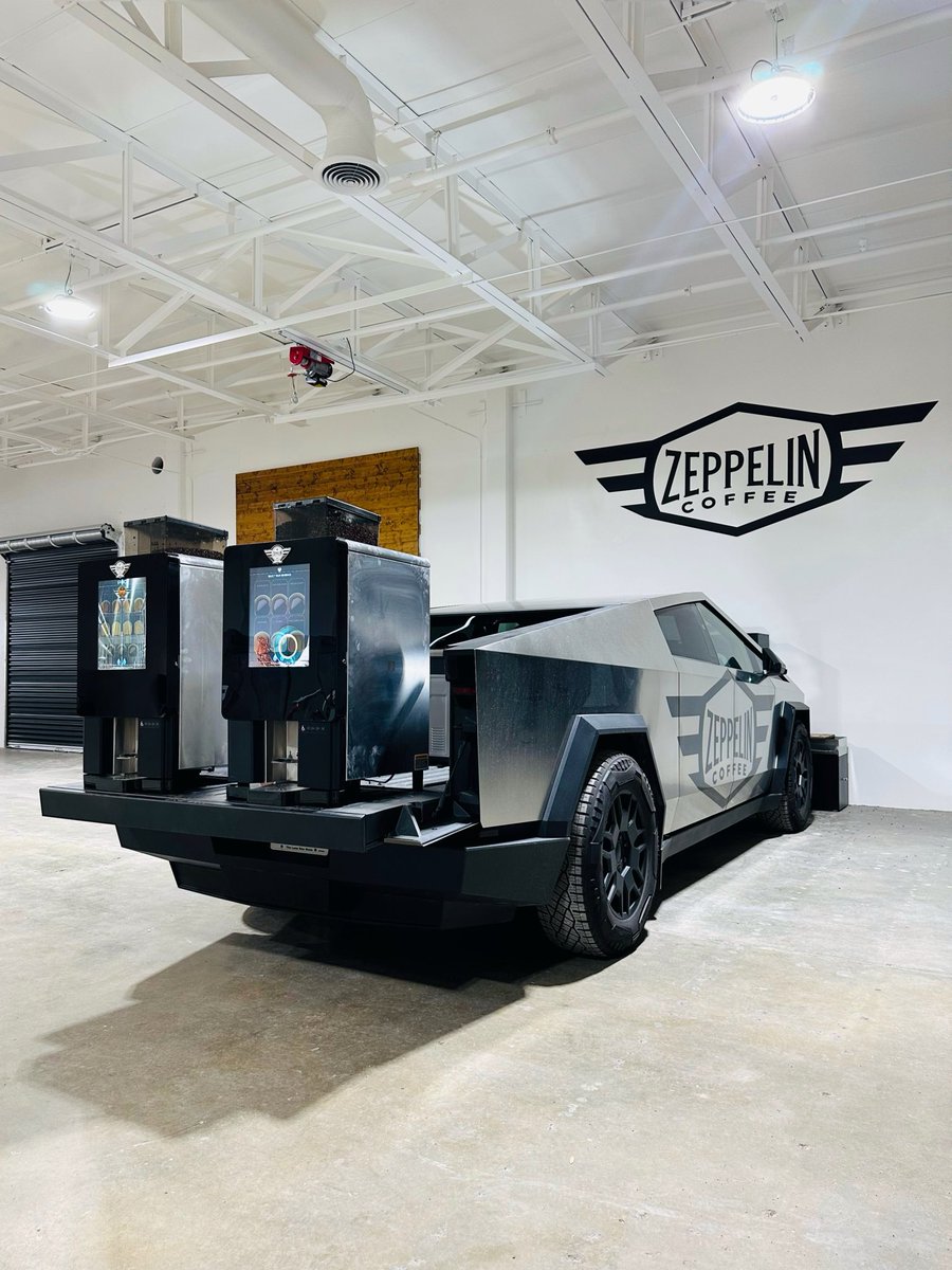 ZeppelinCoffee's tweet photo. @cybertruck @elonmusk @Tesla Also makes a great mobile coffee bar! https://t.co/wciZizcNwr