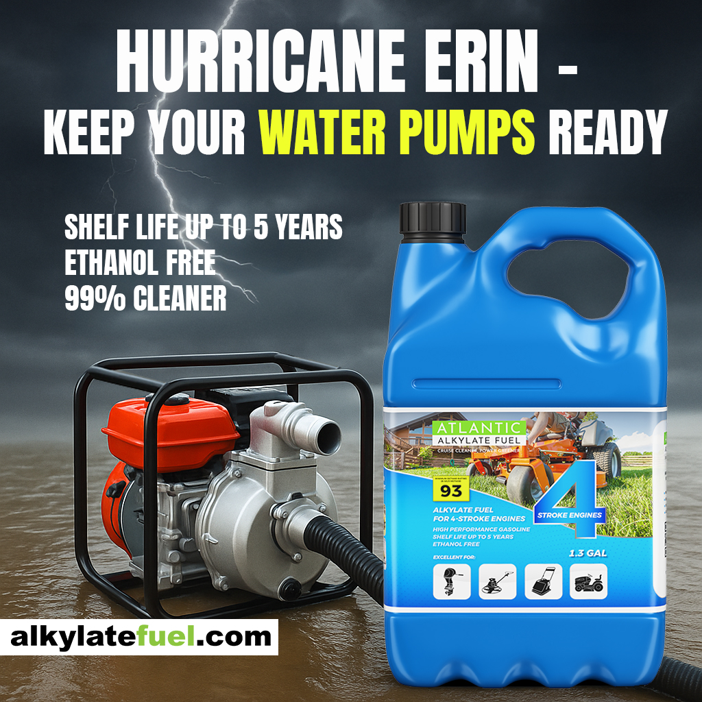 alkylatefuel's tweet photo. 🌪️ Hurricane Erin is coming.
Keep your water pumps + generators ready with Atlantic Alkylate Fuel.
✅ Long shelf life (up to 5 yrs)
✅ Ethanol-free
✅ Clean, reliable power
Don’t wait until it’s too late. ⚡
#HurricaneErin #HurricanePrep #StormReady  #AtlanticFuel #BackupPower https://t.co/SGLcEvLwIV