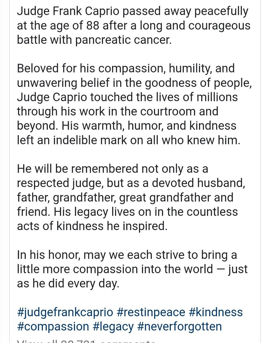 RIP Judge Frank Caprio dubbed "the nicest judge in the world."