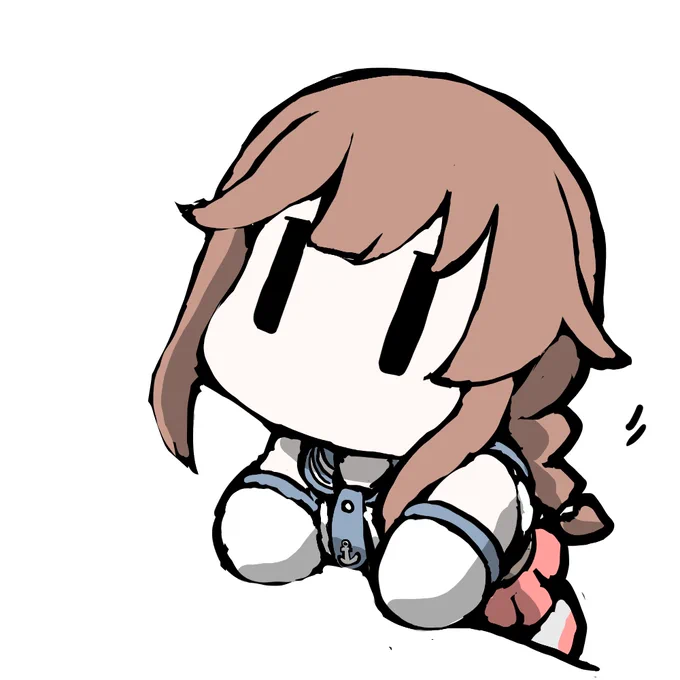 艦これラクガキ、まめ艦のしろ^^ ちゃんときゅうけいしてくださいー、とw