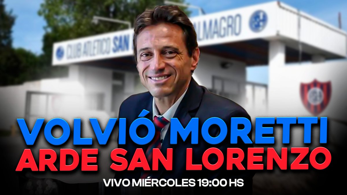 Nos vemos en vivo desde las 19 por Youtube con todos los detalles del regreso de Moretti tras el escándalo y lo que puede pasar en San Lorenzo.
youtube.com/live/fkCH9hfs5…