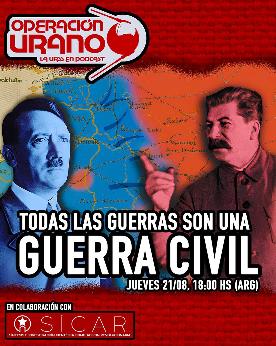 OperacionUrano's tweet photo. ‼️ Mañana publicamos nuestro nuevo episodio: TODAS LAS GUERRAS SON UNA GUERRA CIVIL

 Si todavía no escuchaste nuestro episodio anterior "GUERRA TOTAL", podés hacerlo en:

🎧Spotify: https://t.co/N04j8RlINC

🎙️ Ivoox: https://t.co/3Xste0Qf2r

▶️ YouTube: https://t.co/NV7PUK3v8b https://t.co/yLfeDVhXE6