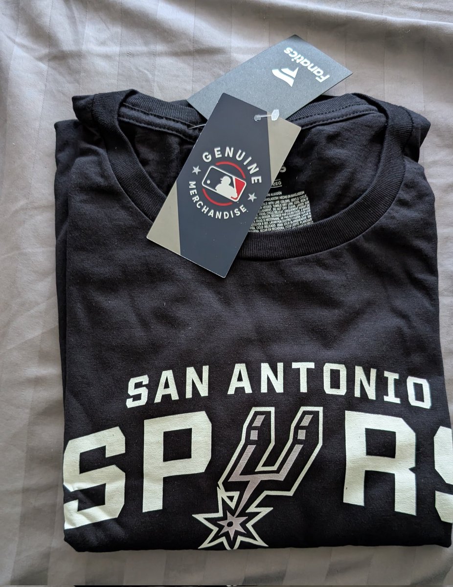 <a href="/Fanatics/">Fanatics</a> Thank you for the quick shipment but I was not aware the Spurs are now a <a href="/MLB/">MLB</a> team. Nonetheless, this was just a tag. I'm going enjoy this new T-shirt 😂