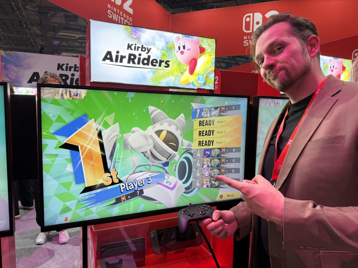 I got a first look at #KirbyAirRiders at <a href="/gamescom/">gamescom</a> today!

I have a LOT of thoughts. 🤔 

Ask me anything: