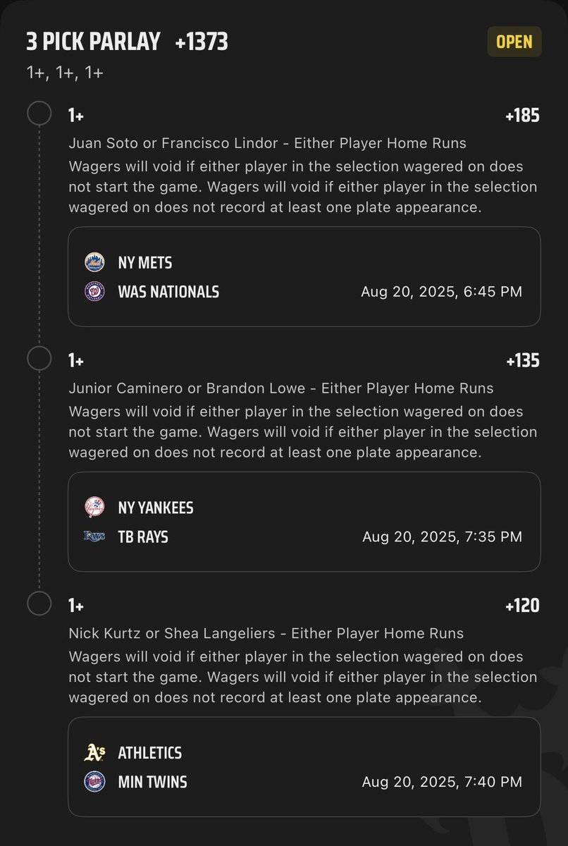 Terror Squad ⚾️🚀💥
Pay Up B****💰💵💸

🔗: sportsbook.draftkings.com/social/post/48…