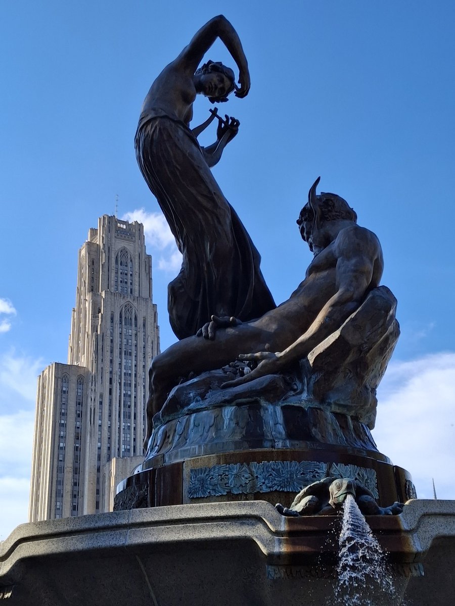 <a href="/patyale/">Pat Yale</a> It's a good week for public sculpture! I've been with a sick friend in Pittsburgh, Pennsylvania the past few days and really enjoyed this fountain, despite its underlying message. It's meant to represent Pan as Nature being conquered by a nymph as Culture.