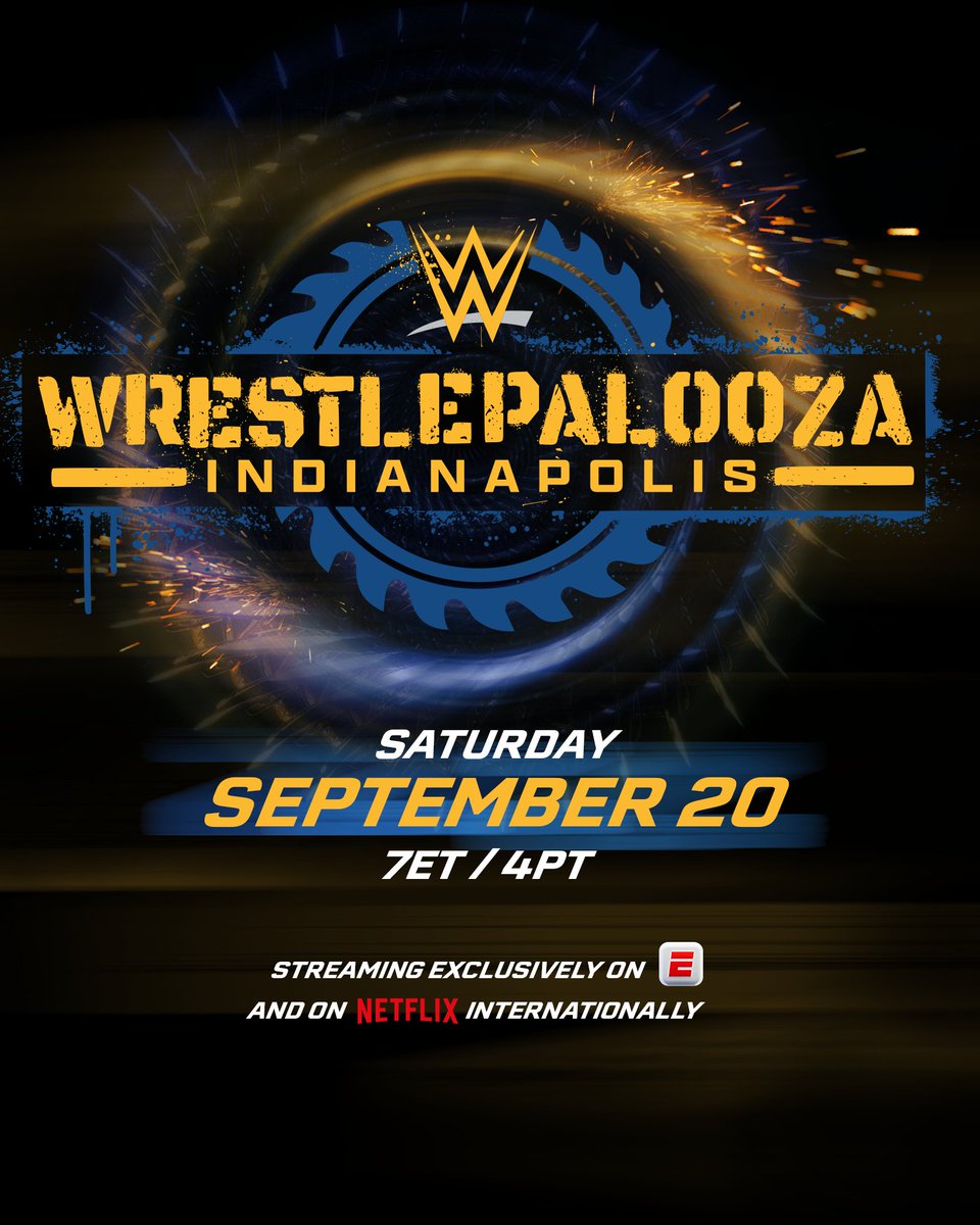 🚨 NEWS | WWE

La promotion vient d'annoncer le premier PLE qui sera diffusé sur ESPN, et sur Netflix à l'international "WWE WrestlePalooza" qui aura lieu le samedi 20 septembre 2025 à Indianapolis.

(Source : <a href="/WWE/">WWE</a>)
———
Mika