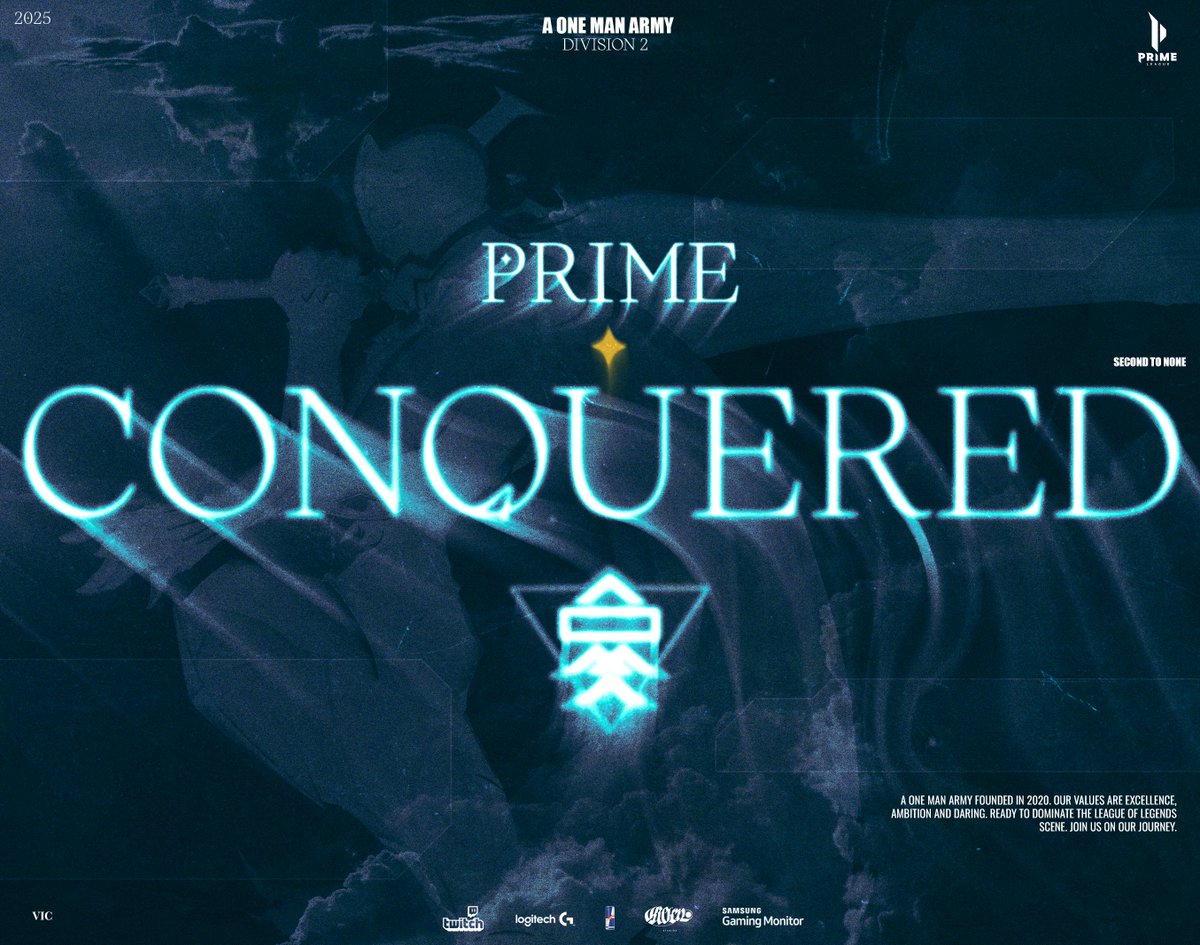 Five games
No breathing room
No easy moments
Just grit, heart, and the will to finish what we started

A One Man Army are your Prime Division 2 Champions
#SecondToNone #AOMAWIN #PrimeLeague #Division2Finals #Conquered