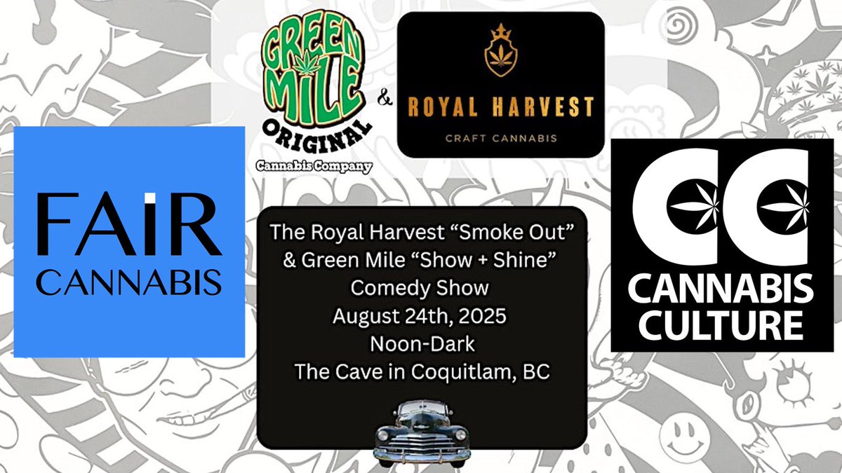 This Sunday August 24th — <a href="/CannabisCulture/">Cannabis Culture</a> and @FAIR_Cannabis will be taking part in the “Smoke Out &amp; Show and Shine” fundraiser and summer party!

This event will feature a car show, comedy, tattoos, food, infused drinks, and more high vibes, all to support two great causes! 🙌🏻