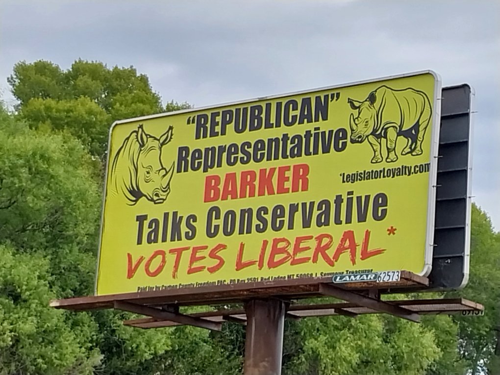 CAT HOLLEY 🇺🇸 (@lemmiwinkster) on Twitter photo Just went up today. <a href="/RINO_Removal/">RINO Removal Project</a>
Location: Highway 212 at Rockvale, Montana.
Epic. 😆
Brad Barker will not be re-elected.
Thanks to the Carbon County Freedom PAC
#MTPol #MTNews #MTSen #MTLeg <a href="/MTGOP/">Montana Republican Party</a> <a href="/MTHouseGOP/">Montana House Republicans</a> <a href="/MTSenateGOP/">Montana Senate Republicans</a> <a href="/GovGianforte/">Governor Greg Gianforte</a> Just went up today. <a href="/RINO_Removal/">RINO Removal Project</a>
Location: Highway 212 at Rockvale, Montana.
Epic. 😆
Brad Barker will not be re-elected.
Thanks to the Carbon County Freedom PAC
#MTPol #MTNews #MTSen #MTLeg <a href="/MTGOP/">Montana Republican Party</a> <a href="/MTHouseGOP/">Montana House Republicans</a> <a href="/MTSenateGOP/">Montana Senate Republicans</a> <a href="/GovGianforte/">Governor Greg Gianforte</a>