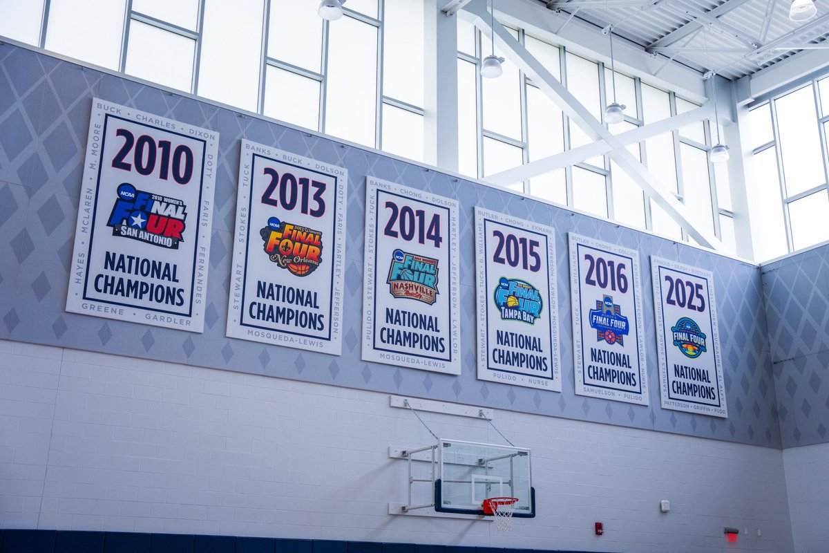 UConnWBB's tweet photo. Gave the championship banners in Werth a little refresh https://t.co/6xzp19D6qP
