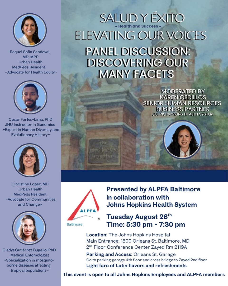 Cesar Fortes-Lima (@cesarforteslima) on Twitter photo I'll join a panel discussion next week at JHU (<a href="/HopkinsMedicine/">Johns Hopkins Medicine</a>) to discuss with researchers and medical residents about "Latinx genetic identity and health".
Tuesday, August 26th, 5:30 to 7:30 PM. If you want to join us, here is the FREE registration --> eventbrite.com/e/salud-y-exit… I'll join a panel discussion next week at JHU (<a href="/HopkinsMedicine/">Johns Hopkins Medicine</a>) to discuss with researchers and medical residents about "Latinx genetic identity and health".
Tuesday, August 26th, 5:30 to 7:30 PM. If you want to join us, here is the FREE registration --> eventbrite.com/e/salud-y-exit…