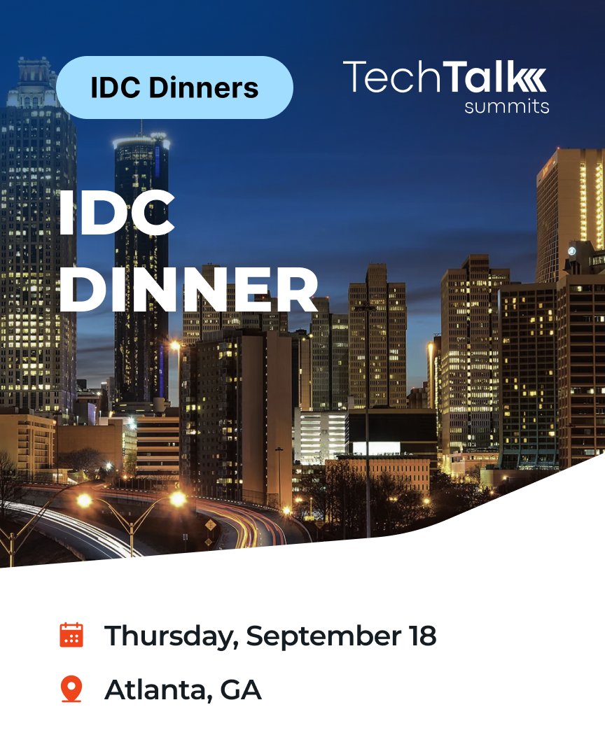 techtalksummits's tweet image. #AtlantaTech, our next IDC Dinner is right around the corner on Thursday, September 18th! Gain key takeaways on harnessing both established and cutting-edge technologies to keep your organization ahead of the curve. All while enjoying an upscale dinner at Morton&apos;s The Steakhouse.…