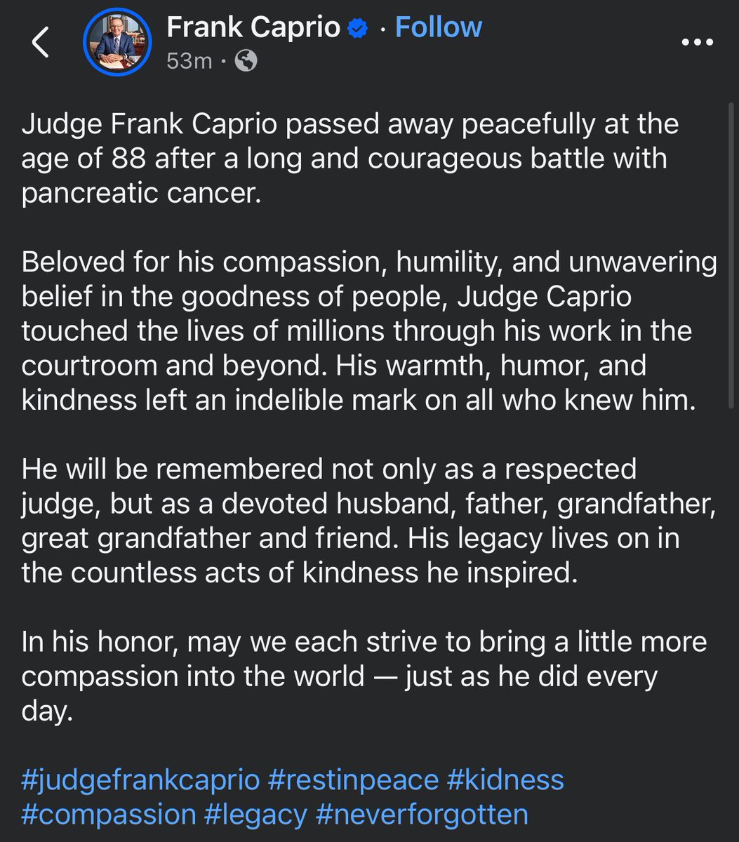 We lost one of the greats. Separate from Judge Frank Caprio’s fame from Caught in Providence, he served in the Army National Guard with the 876th Combat Engineer Battalion.
