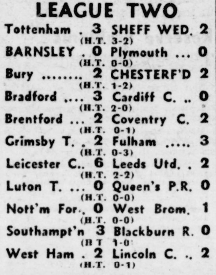 Dunsbyowl's tweet photo. #onthisday in 1948 Wednesday went down 3-2 to @SpursOfficial in the opening league match of the 1948-49 Division 2 season in front of Tottenham  51,265   #swgc goals Joe Cockroft &amp; Clarrie Jordan https://t.co/ImxIhVn3li