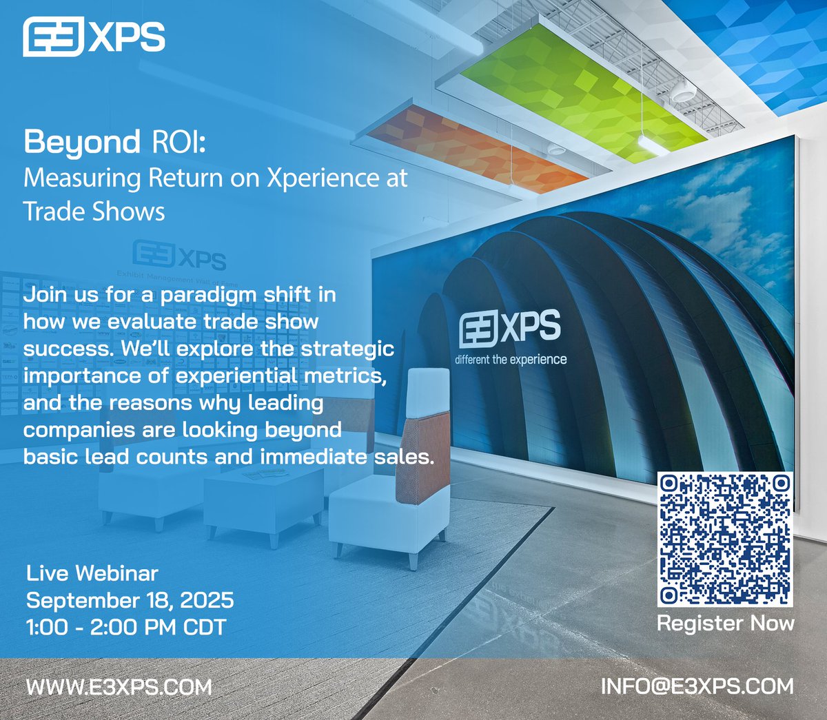 Curious about how to evaluate your trade show success? We've got you covered! 🙌

Join us Thursday, September 18 to learn more! Sign up by scanning the QR code or visiting bit.ly/4oxYtRh

#wearee3xps #tradeshowsuccess