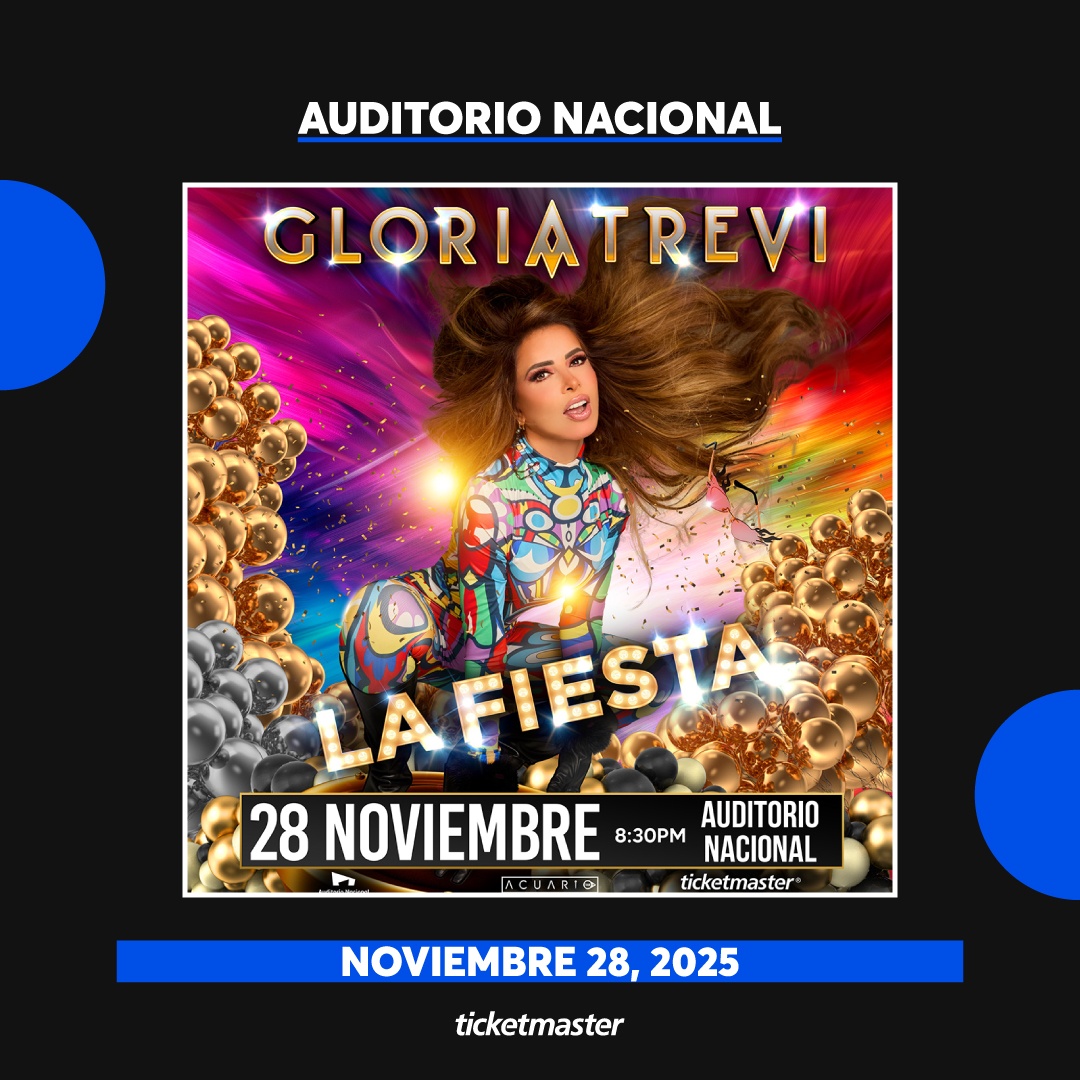Ticketmaster México (@ticketmaster_me) on Twitter photo Únete a la fiesta junto a <a href="/GloriaTrevi/">GloriaTrevi</a> este 28 de noviembre en el <a href="/AuditorioMx/">Auditorio Nacional</a> 💙💛💚❤️
Prepárate para una noche mágica "Con los ojos cerrados" y compra tus 🎟️🎟️ aquí 👇
tkmx.link/GloriaTreviTW Únete a la fiesta junto a <a href="/GloriaTrevi/">GloriaTrevi</a> este 28 de noviembre en el <a href="/AuditorioMx/">Auditorio Nacional</a> 💙💛💚❤️
Prepárate para una noche mágica "Con los ojos cerrados" y compra tus 🎟️🎟️ aquí 👇
tkmx.link/GloriaTreviTW