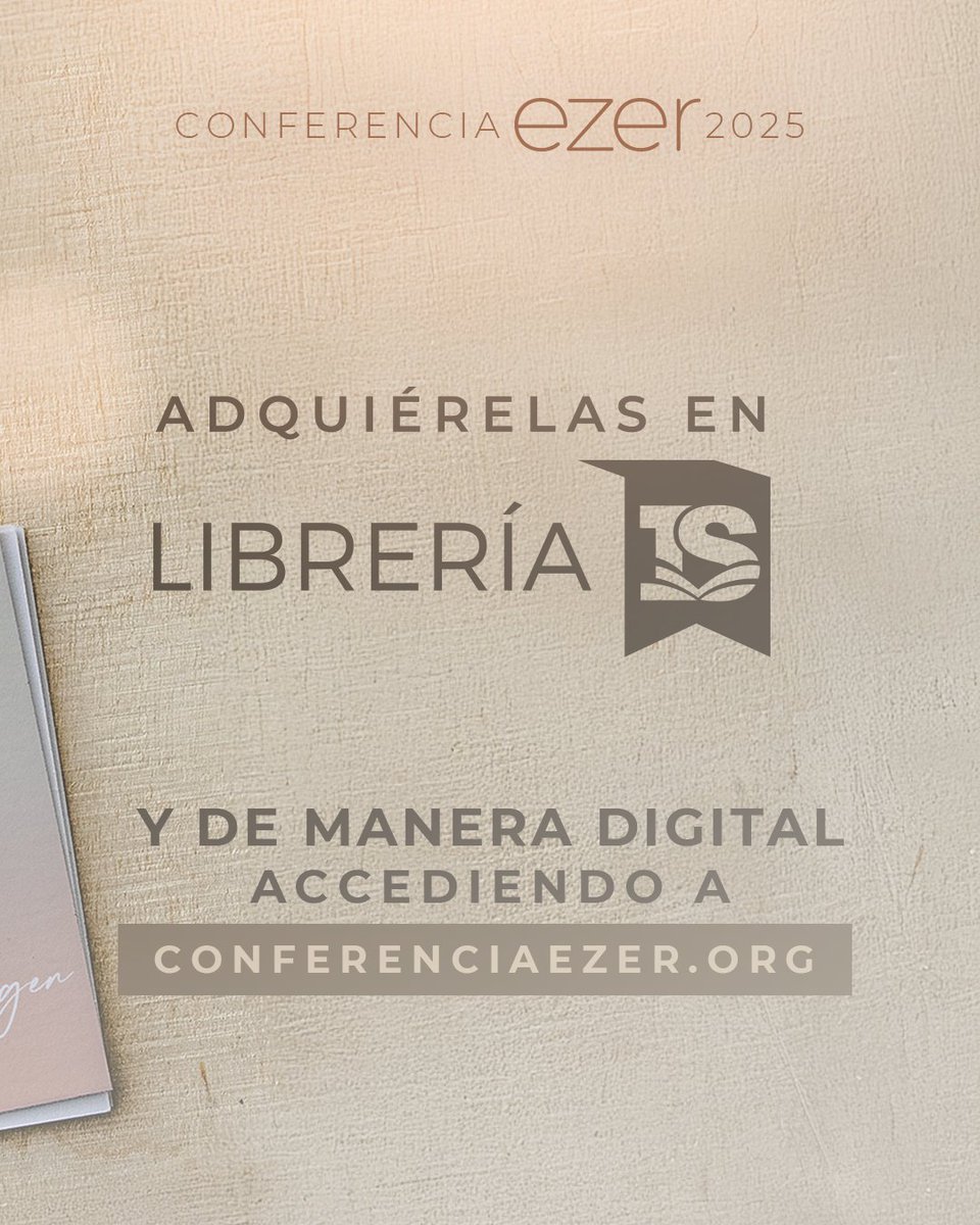 Las boletas físicas para nuestra conferencia «Mujer, reflejo de Su imagen» ya están a la venta en la Librería Integridad &amp; Sabiduría (<a href="/ISlibreria/">Librería Integridad y Sabiduría</a>). ¡No te quedes fuera! Adquiere tu boleta y asegura tu entrada a la conferencia.

🗓️ 14 y 15 de noviembre de 2025
#ConferenciaEZER25