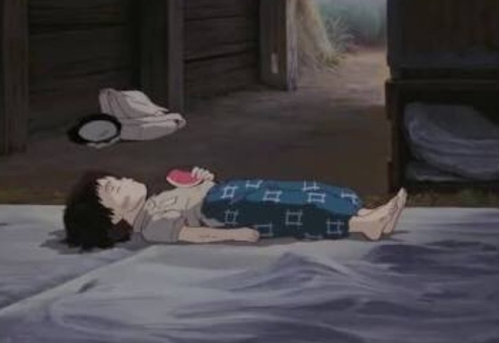 2025. Watching Grave of the Fireflies and seeing little Setsuko, 4 years old, die of hunger with a watermelon in her hands. Oh, the symbol. Nearly 19,000 children in Gaza 🍉.