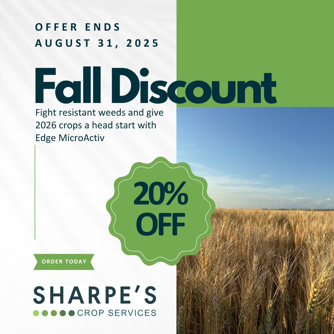 Sharpe's Crop Services (@_staysharpe) on Twitter photo ๐๐ข๐ฅ๐ ๐จ๐๐ญ๐ฌ ๐๐ง๐ ๐ค๐จ๐๐ก๐ข๐ ๐๐จ๐งโ๐ญ ๐ฐ๐๐ข๐ญ!
๐๐๐ ๐ ๐๐ข๐๐ซ๐จ๐๐๐ญ๐ข๐ฏ helps manage resistance with proven results and easy fall application.
Sharpeโs has a limited-time discountโcall your local office to order ( sharpes.ca/locations ).
#SaskAg #ManitobaAg ๐๐ข๐ฅ๐ ๐จ๐๐ญ๐ฌ ๐๐ง๐ ๐ค๐จ๐๐ก๐ข๐ ๐๐จ๐งโ๐ญ ๐ฐ๐๐ข๐ญ!
๐๐๐ ๐ ๐๐ข๐๐ซ๐จ๐๐๐ญ๐ข๐ฏ helps manage resistance with proven results and easy fall application.
Sharpeโs has a limited-time discountโcall your local office to order ( sharpes.ca/locations ).
#SaskAg #ManitobaAg