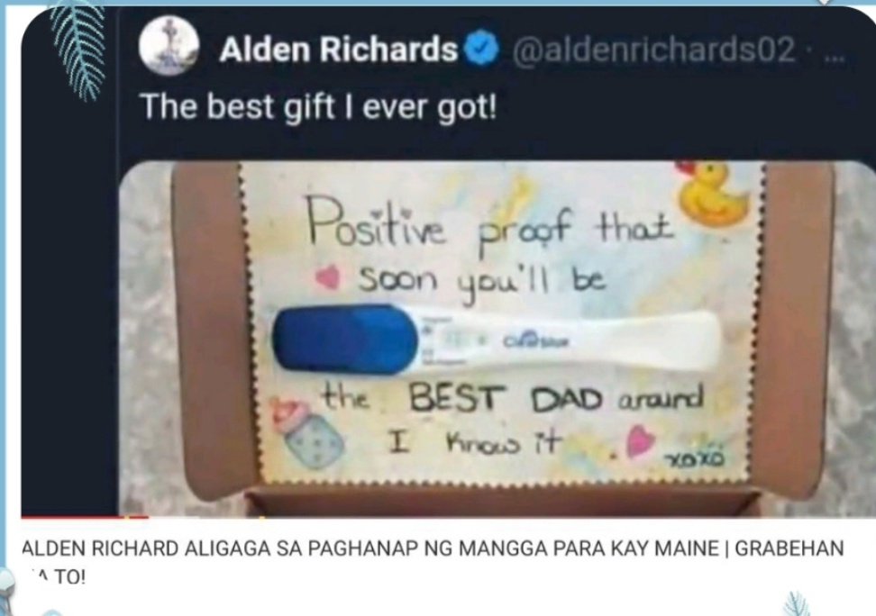 HINDI NANLIGAW DAW SABI SA PODCAST But meron silang ganitong posts way back. 
M - SAY HELLO TO OUR BIGGEST BLESSING <a href="/aldenrichards02/">Alden Richards</a> 
A - THE BEST GIFT I EVER GOT.
These were all posted at a time when ZGOC did not exist yet and TRUTH &amp; HONESTY were still prevailent with MAICHARD