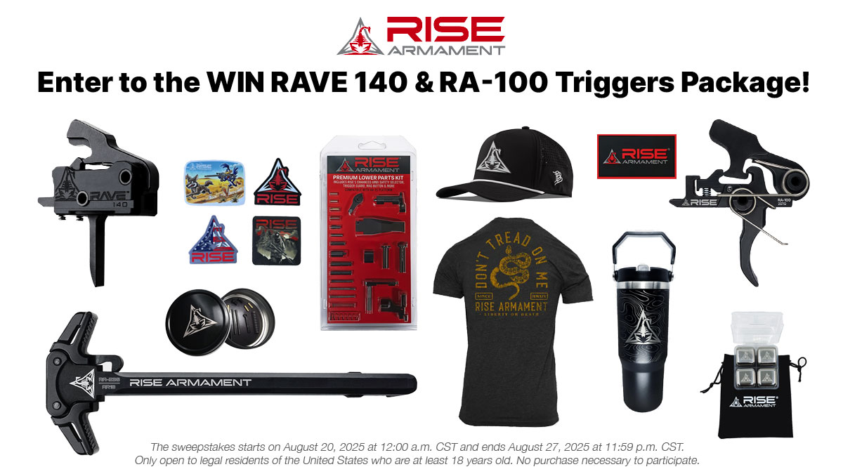 We’re giving away a prize pack crafted for builders, defenders, and distance shooters: Rave 140 Trigger, RA-100 Two-Stage Component Trigger, plus RISE parts, stickers, and gear. <a href="/AZWS/">The real #AZWS 🔥</a> 

Enter here: swee.ps/ZZlmpwglo