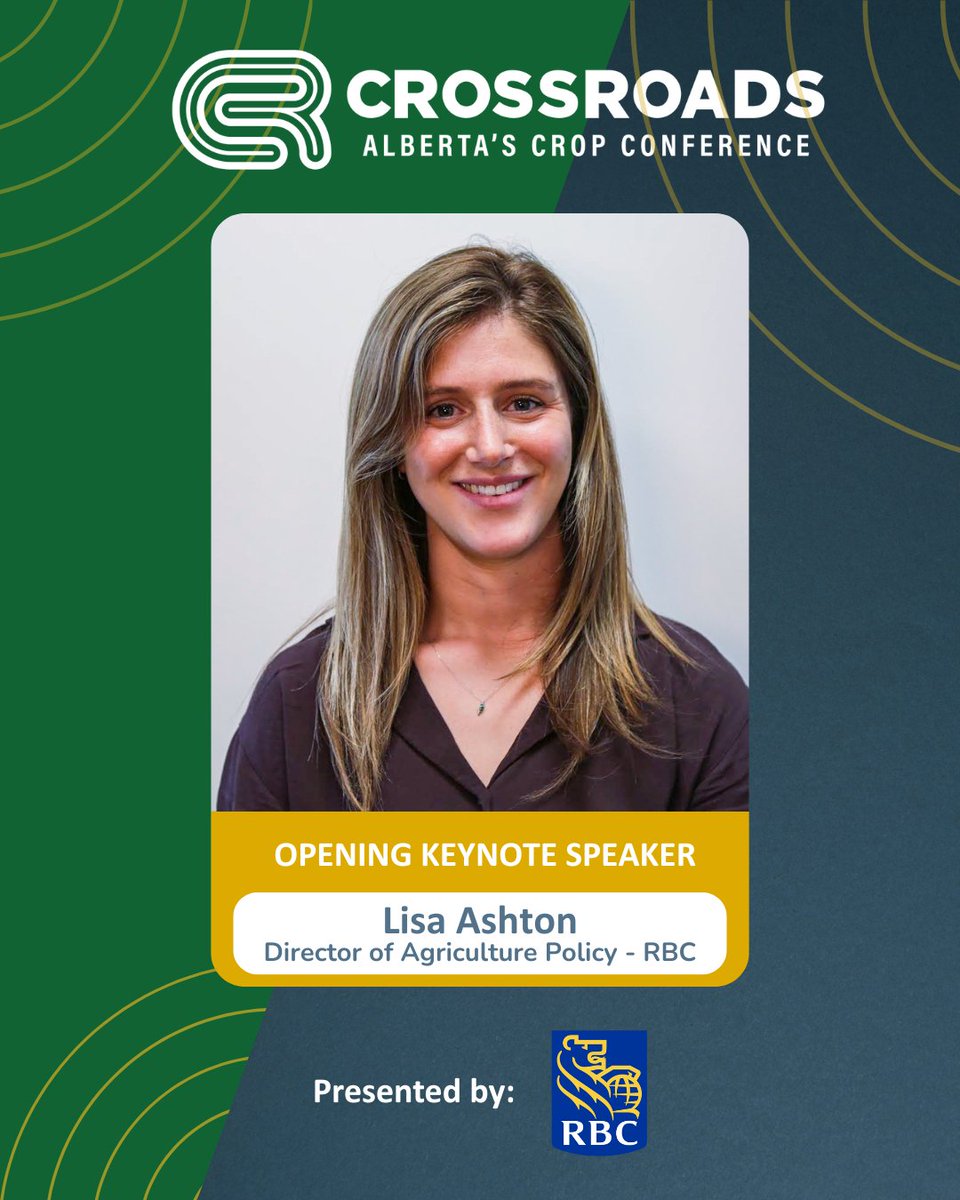 Fresh ideas, big impact.
Lisa Ashton joins #CrossRoadsCrop26 as a keynote speaker, sharing insights on how agri-food can power a new era of economic growth.
From farm roots to national policy, her perspective is one you won’t want to miss.
🌾 crossroadscropconference.ca/agenda