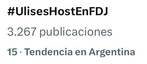 📌 Una locura total los fans de Ulises hicieron nuevamente TT NACIONAL 💚

#UlisesHostEnFDJ