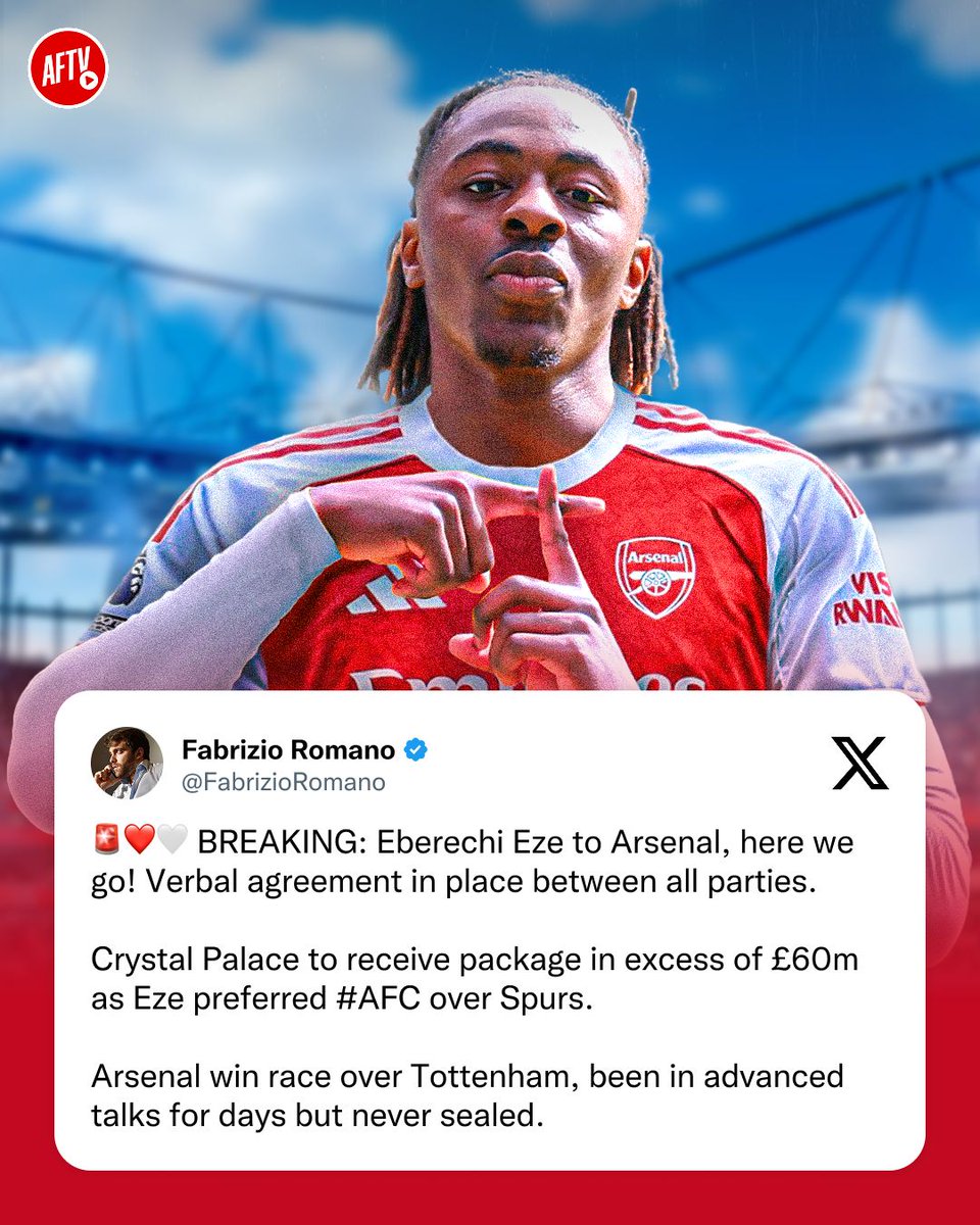 💣 𝐈𝐓'𝐒 𝐇𝐀𝐏𝐏𝐄𝐍𝐄𝐃 𝐀𝐆𝐀𝐈𝐍!

Rate the signing of Eberechi Eze out of 10 👇