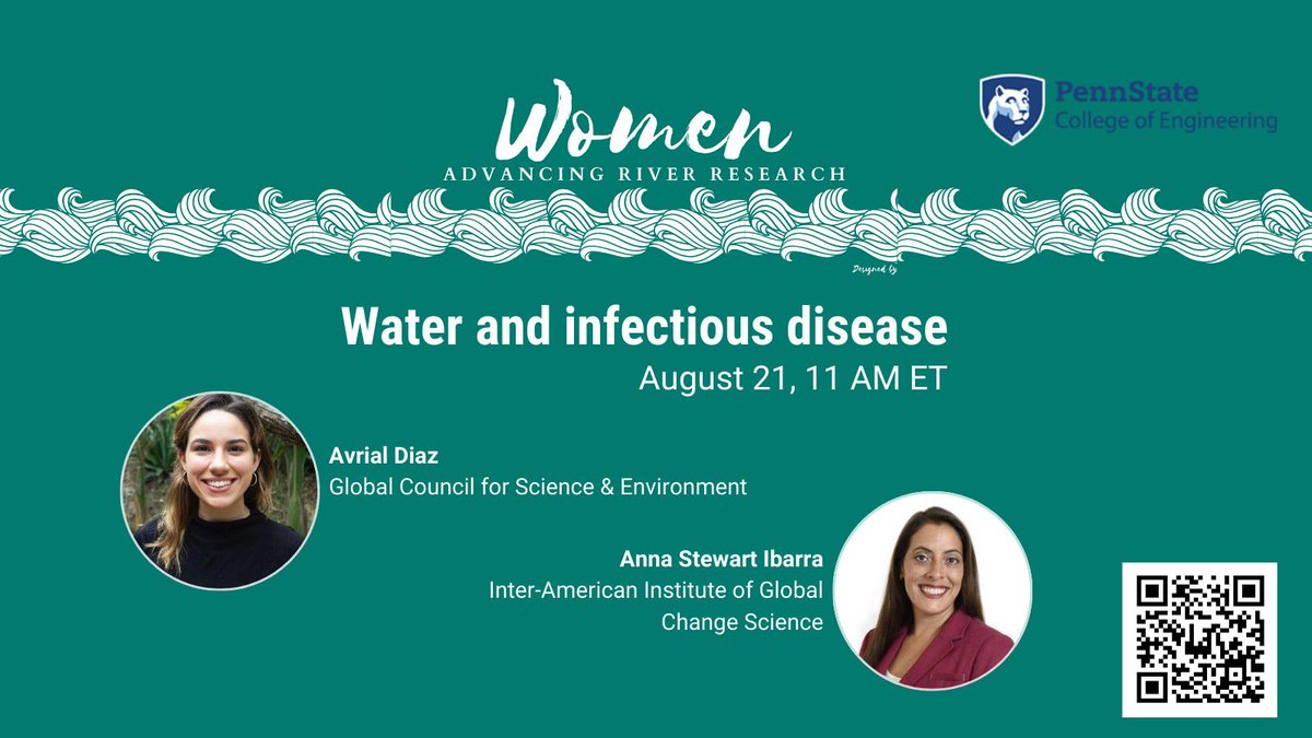 IAI_news's tweet image. 📢#Tomorrow in the “Women Advancing River Research Seminar Series” #WARR

🌎Water and infectious disease, with Avriel Diaz and Anna Stewart Ibarra, Executive Director of @IAI_news

🗓️ 21 August 2025
🕜11:00 ET

🔗cee.psu.edu/events/women-a…