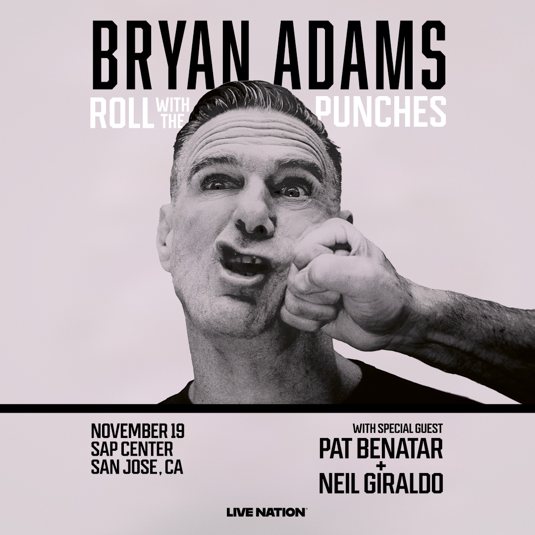 See Bryan Adams live with Pat Benatar &amp; Neil Giraldo at SAP Center on Nov. 19. 

🎟️: bit.ly/4iJrnKc