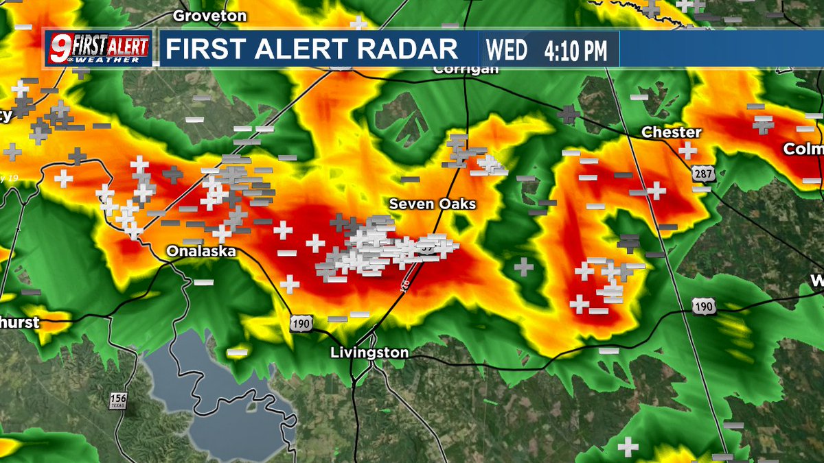This is a heavy storm alert for those of you who reside in and near Onalaska and Lake Livingston.

These southbound moving thunderstorms will bring torrential downpours, gusty winds, and frequent lightning.  #etxwx