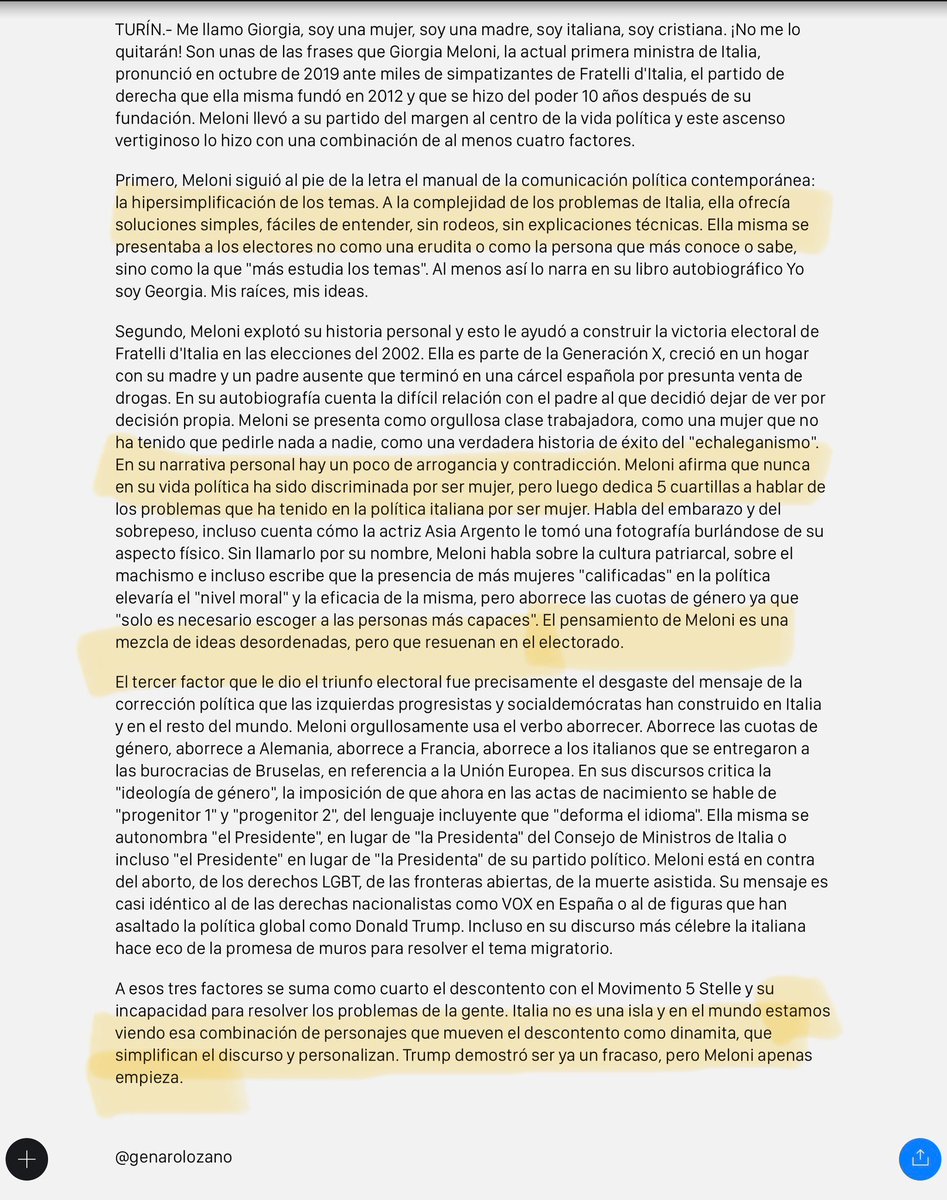 Mauricio Gracia Salcedo (@mauriciogracias) on Twitter photo <a href="/JackSpartanXX/">Jack Spartan</a> <a href="/GiorgiaMeloni/">Giorgia Meloni</a> Aquí lo que piensa el sátrapa y pseudo periodista sobre Giorgia Meloni. <a href="/JackSpartanXX/">Jack Spartan</a> <a href="/GiorgiaMeloni/">Giorgia Meloni</a> Aquí lo que piensa el sátrapa y pseudo periodista sobre Giorgia Meloni.