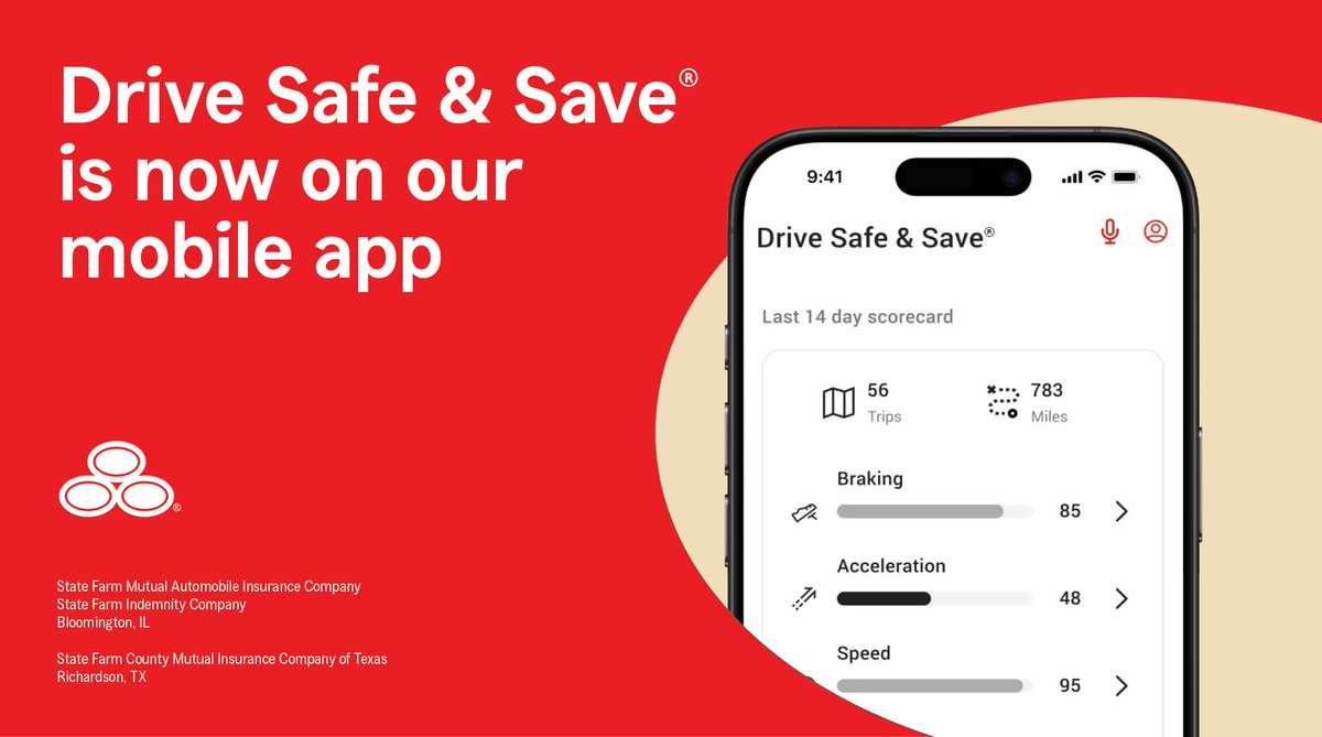 The State Farm® mobile app just got even better! Now you can find all of your Drive Safe &amp; Save® tools on it. Please be sure to start using the State Farm mobile app to keep your safe driving discounts, and contact my office with any questions.

st8.fm/3Uhb2CE