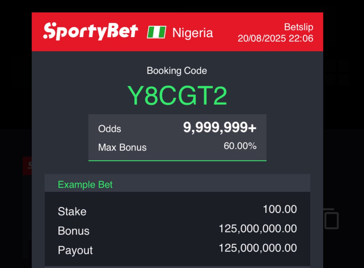 Try again 💯

Select , flex and win 🏆 

Join my telegram t.me/Megaodds_Edits