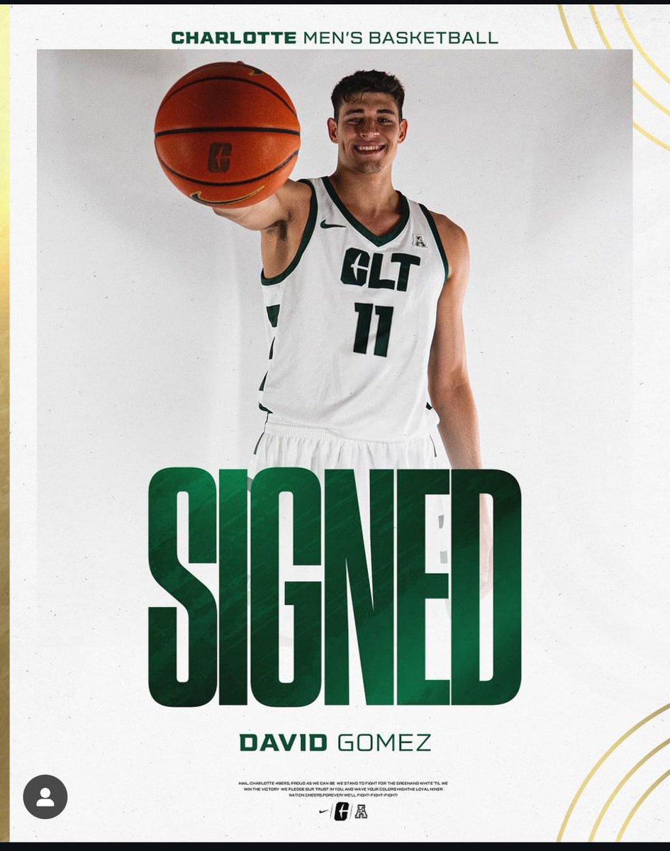 🇪🇸 🇺🇸 El español David Gómez se marcha a la NCAA y jugará en la universidad de Charlotte