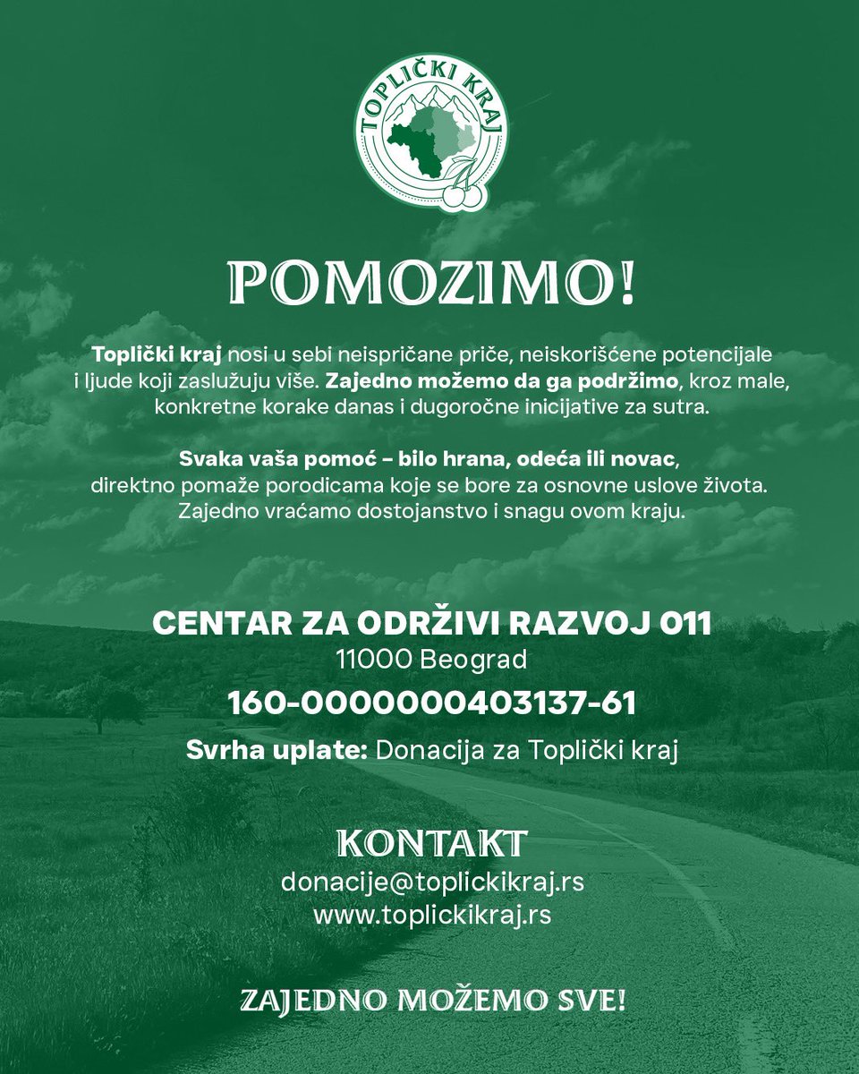 Pomozimo Topličkom kraju ♥️ <a href="/poslednjilet/">Seka Aleksic</a>