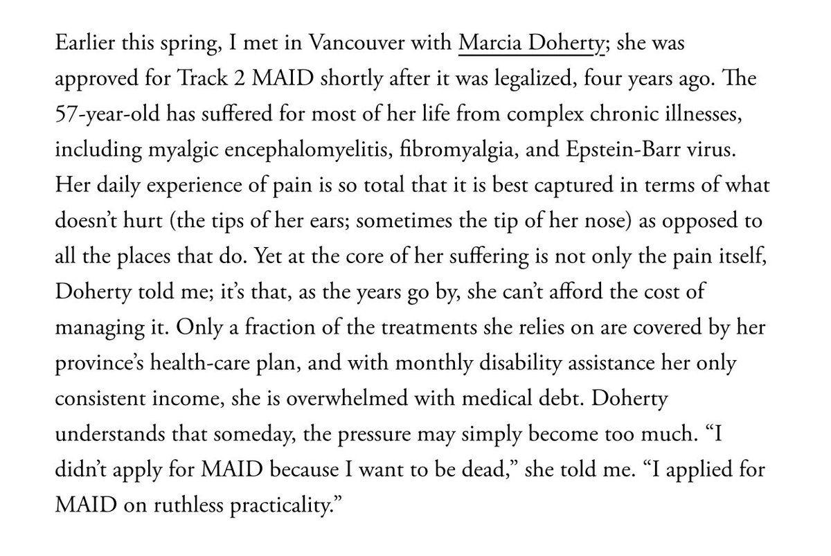 𝚝𝚘𝚝𝚎𝚖𝚜𝚞𝚗𝚛𝚒𝚜𝚎 (@totemsunrise) on Twitter photo “Her daily experience of pain is so total that it is best captured in terms of what doesn’t hurt...” theatlantic.com/magazine/archi…
🎁: amazon.ca/hz/wishlist/ls…
💸: gofundme.com/f/marcia-also-…
Petition: proxy.link.app/198886819888/f…
🎧: open.spotify.com/show/0oNLwzI1q…
#bcpoli #cdnpoli #mecfs #yvr #yyj “Her daily experience of pain is so total that it is best captured in terms of what doesn’t hurt...” theatlantic.com/magazine/archi…
🎁: amazon.ca/hz/wishlist/ls…
💸: gofundme.com/f/marcia-also-…
Petition: proxy.link.app/198886819888/f…
🎧: open.spotify.com/show/0oNLwzI1q…
#bcpoli #cdnpoli #mecfs #yvr #yyj