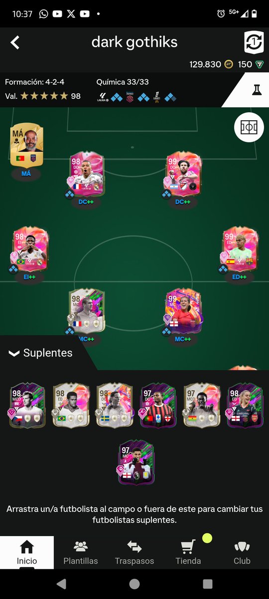RodolfoLicea1's tweet photo. @gallarh @JuniorSintress Yo como 2 semanas sin jugar.
Jugué está Champions. 
Messi 
Vini 
Yamal
Garrincha 
Y Buffon 

Ya deja de jugar gallar jajajja saludos Bro 👍 https://t.co/twiQri1D5K