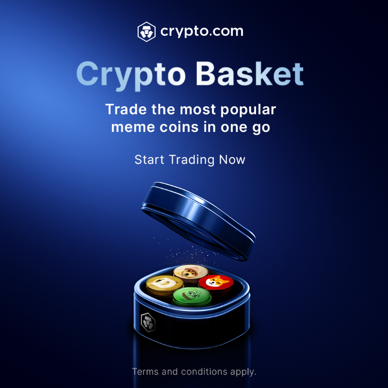 cryptocom's tweet photo. Trade the most popular meme coins in one go.