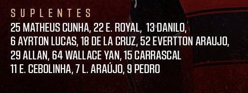 Gente, na boa, olha o BANCO do Flamengo. Não tô nem falando do time titular. Mas olha esse banco. Daria pra fazer um time titular que brigaria por G4 fácil. 

O nível financeiro que o Flamengo tem é surreal. Muito acima.