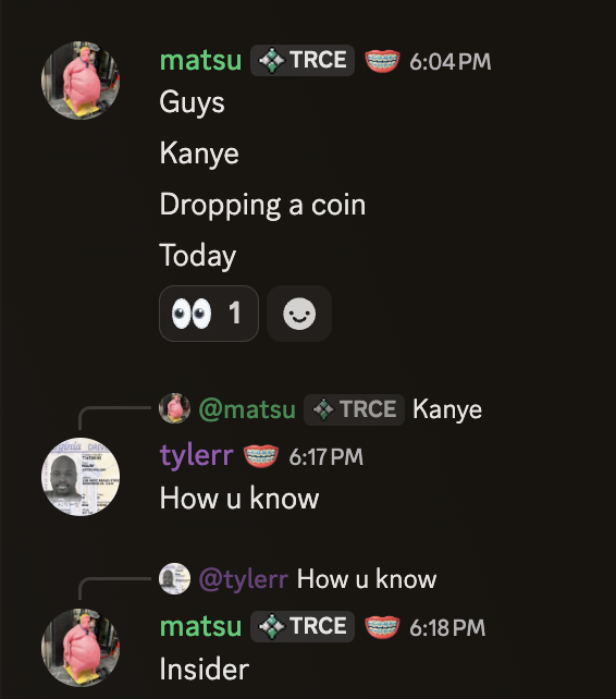 Who had the $YZY info first?
discord.gg/Pj8WGW3d