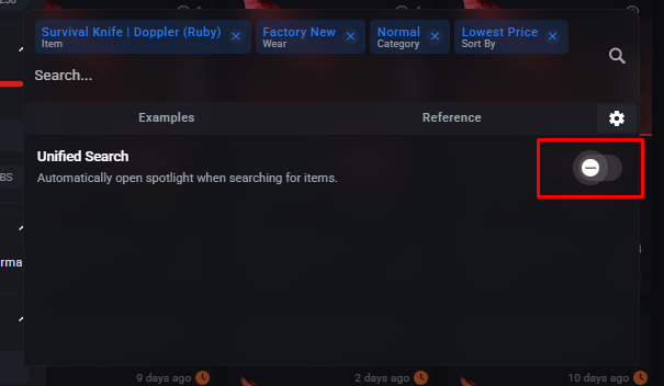 gooser74 (@gooser_trading) on Twitter photo For all my fellow csfloat enjoyer, you can turn off spotlight in the research bar
thx <a href="/Jonnybro007/">Jonnybro007</a> for informing me For all my fellow csfloat enjoyer, you can turn off spotlight in the research bar
thx <a href="/Jonnybro007/">Jonnybro007</a> for informing me