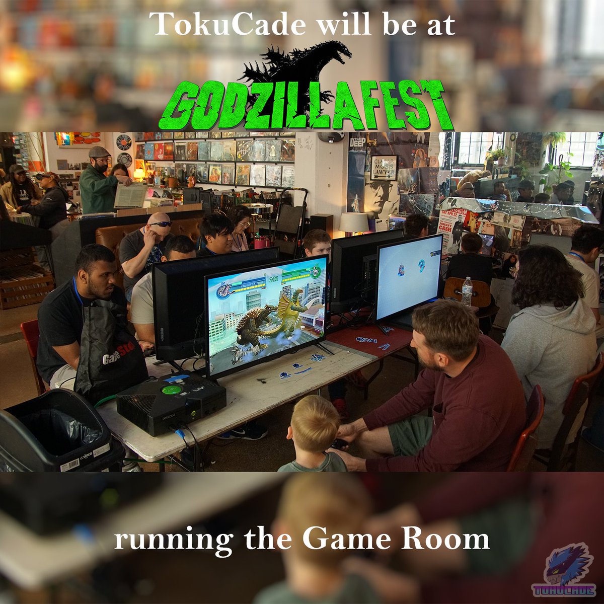 Hey everyone,

We're here with exciting news!

We’ll be at SFGodzillaFest running the game room! Play kaiju classics like 'Godzilla: Save the Earth' and new hits like 'GigaBash'!

See you there!

- Jony and Agu, TokuCade

#sfgodzillafest #tokucade #kaiju #gaming