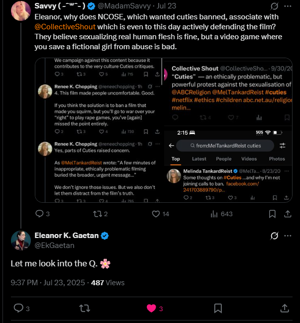 ChibiReviews's tweet photo. As predicted, they are using Roblox as a Trojan Horse to push the Kids Online Safety Act "KOSA" in the United States.

Members of their staff "HaleyMcNamara" was caught deleting tweets about Cuties to side with Collective Shout. They are fine with real children being exploited https://t.co/KwE44horNl