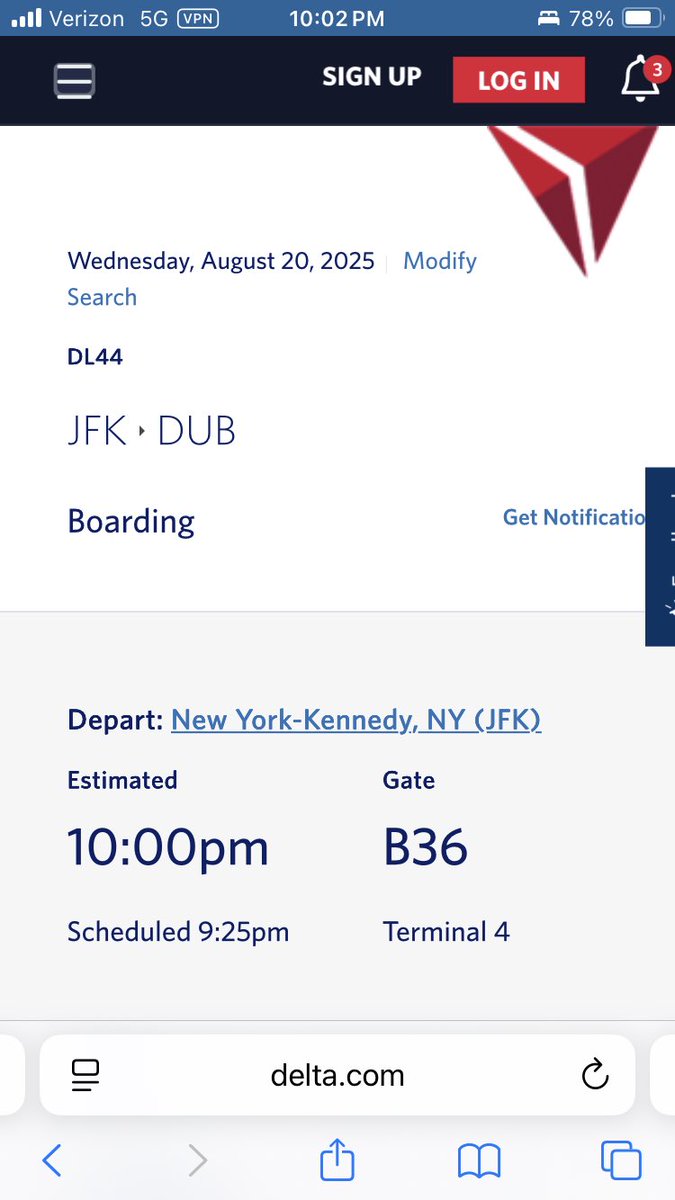 ncclone's tweet photo. @Delta crappy night at JFK. Flight from Atl late arriving, get to gate a little after 9 and boarding doors already closed for a 925 flight. Still was getting texts that it was delayed to 10. 14+ passengers trying to get another flight.  Great service. https://t.co/B2iJ6qBWIN