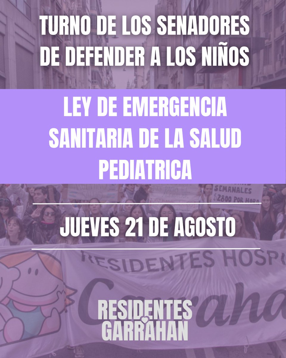 🚨 354.299 chicos de TODO el país fueron atendidos en el Garrahan en el 2024🚨
Este jueves 21 de agosto se tratará la Ley de Emergencia Sanitaria de la Salud Infantil.
👉🏼 Senadores de TODAS las provincias: ¡los niños que ustedes representan NECESITAN que sea Ley!