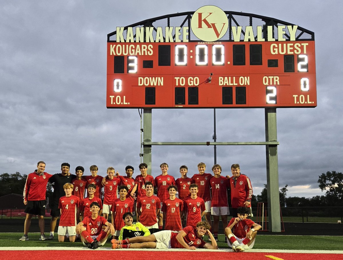 KVkougars's tweet photo. Damian Vargas save in goal with 30 seconds left seals the deal and the Kougars hang on for a 3-2 victory at home over Boone Grove! 

FEAR THE 🐾 https://t.co/K3fviSQM0n