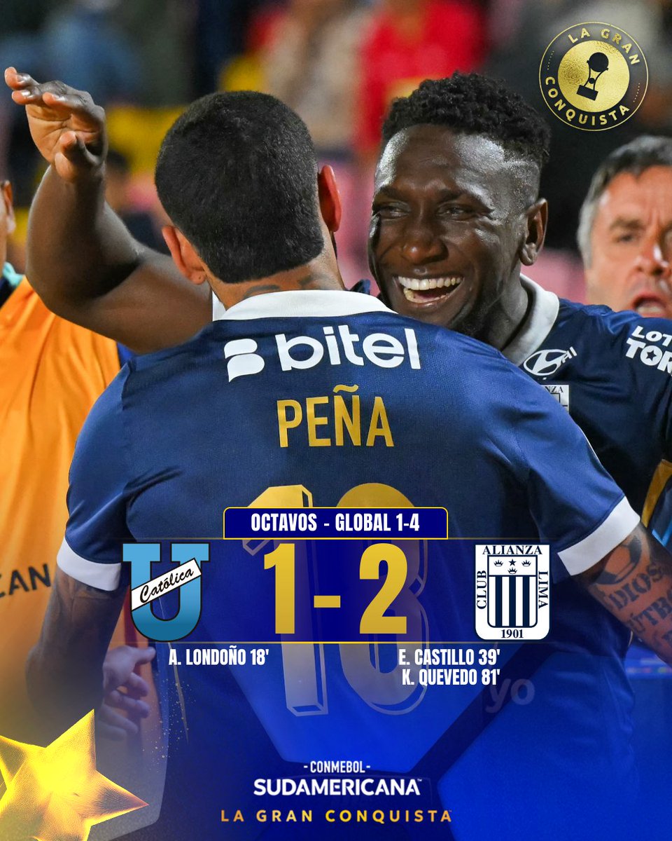 CONMEBOL Sudamericana (@sudamericana) on Twitter photo 🇵🇪🔝 ¡Clasificado! <a href="/ClubALoficial/">Club Alianza Lima</a> venció a <a href="/UCatolicaEC/">U. Católica Ecuador</a> y clasificó a Cuartos de Final de la CONMEBOL #Sudamericana 🏆
#LaGranConquista 🇵🇪🔝 ¡Clasificado! <a href="/ClubALoficial/">Club Alianza Lima</a> venció a <a href="/UCatolicaEC/">U. Católica Ecuador</a> y clasificó a Cuartos de Final de la CONMEBOL #Sudamericana 🏆
#LaGranConquista